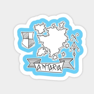 Antaria - Fantasy Map with Wind Rose and Crest Sticker